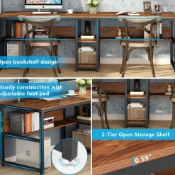 Tribesigns Desks*Two Person Desk, 78.7