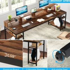 Tribesigns Desks*Two Person Desk, 78.7