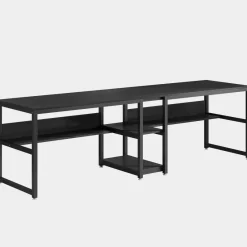 Tribesigns Desks*Two Person Desk, Computer Desk Double Workstation with Shelves
