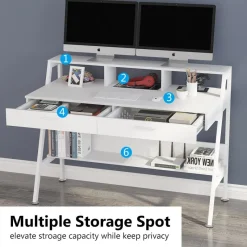 Tribesigns Desks*White Computer Desk, 47