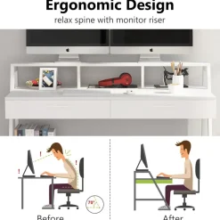 Tribesigns Desks*White Computer Desk, 47