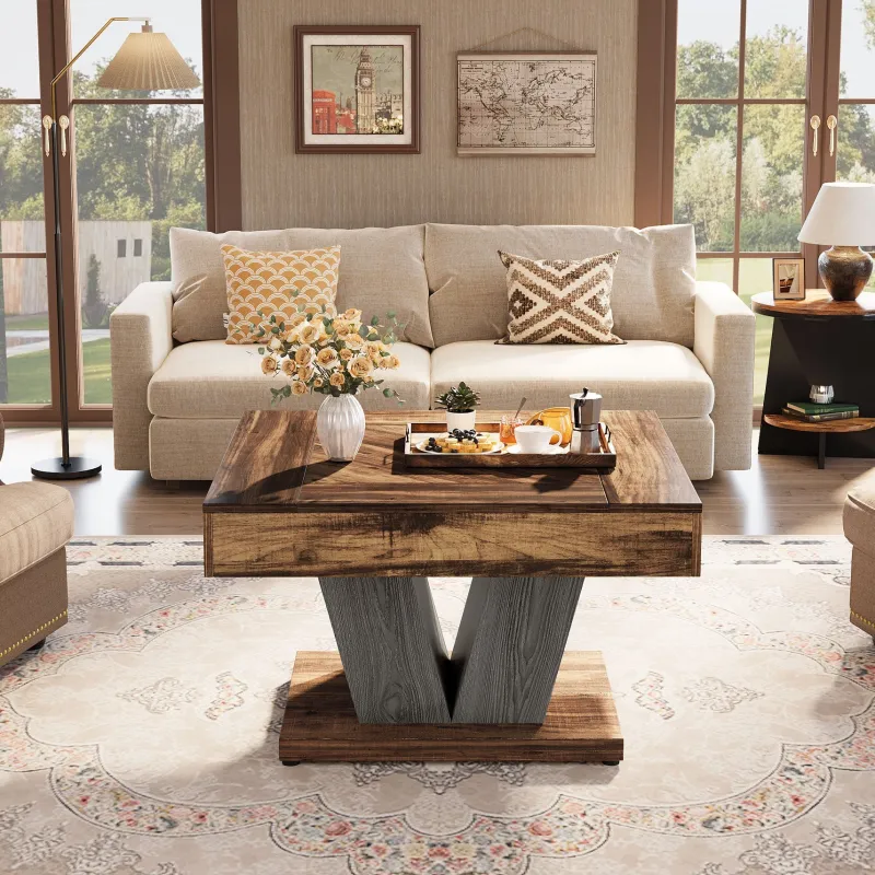 Tribesigns Coffee Tables*Wood Coffee Table, 31.5" Modern Center Table Cocktail Tea Table
