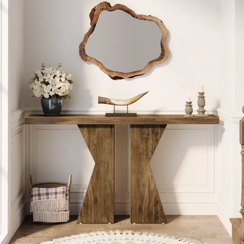 Tribesigns Console Tables|Console Tables*Wood Console Table, 55" Sofa Table Entryway Table with K - Shaped Frame