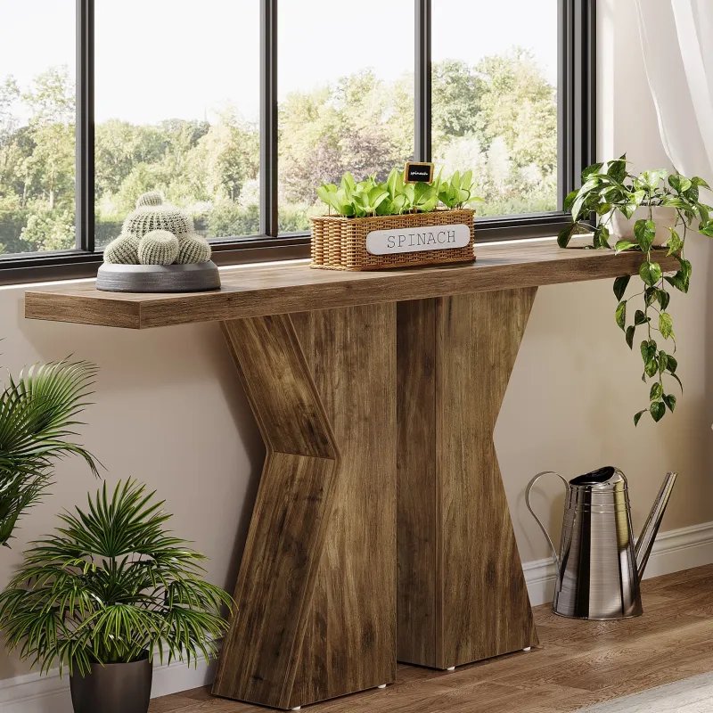 Tribesigns Console Tables|Console Tables*Wood Console Table, 55" Sofa Table Entryway Table with K - Shaped Frame