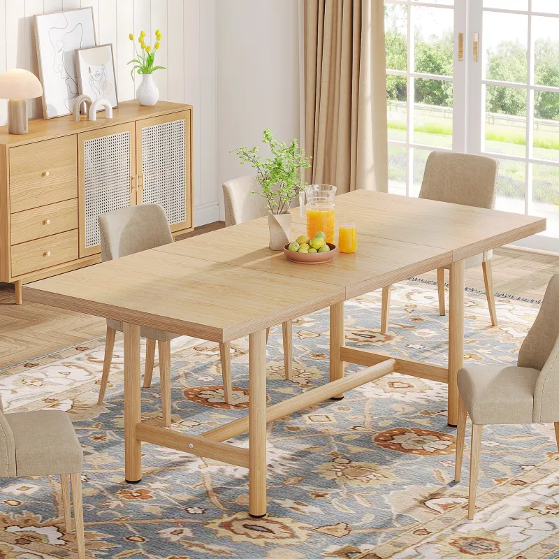 Tribesigns Dining Tables*Wood Dining Table, 63" Farmhouse Kitchen Dinner Table for 6 People