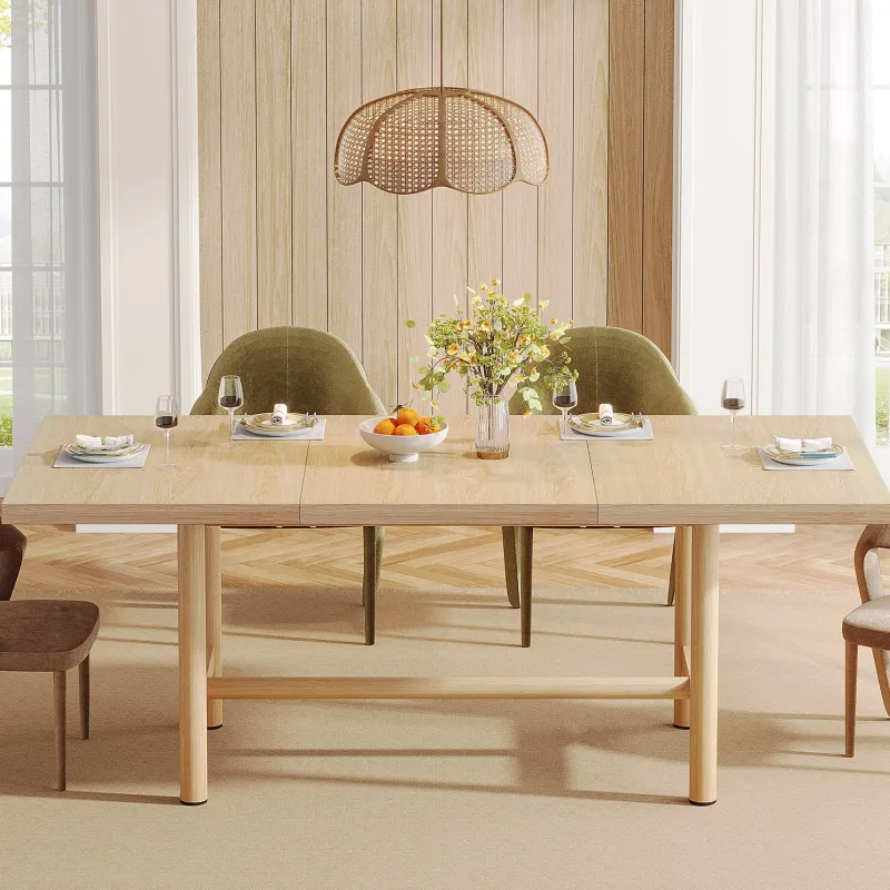 Tribesigns Dining Tables*Wood Dining Table, 63" Farmhouse Kitchen Dinner Table for 6 People