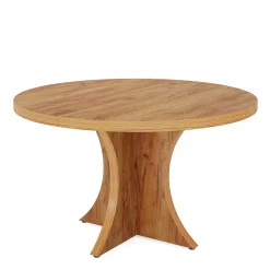 Tribesigns Dining Tables*Wood Dining Table, 47.24 Inches Round Kitchen Table for 4-6