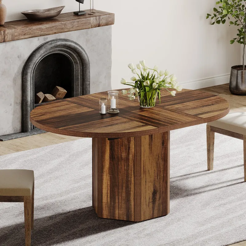 Tribesigns Dining Tables*Wood Dining Table, 55" Kitchen Dinner Table For 4 - 6