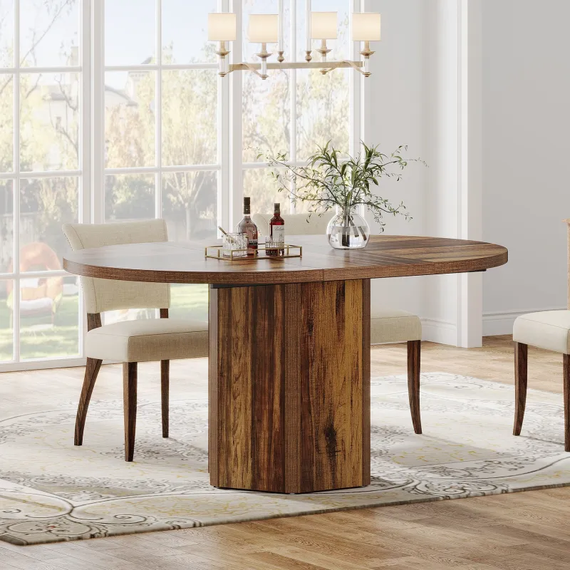 Tribesigns Dining Tables*Wood Dining Table, 55" Kitchen Dinner Table For 4 - 6