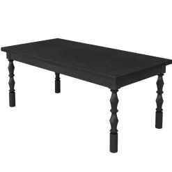 Tribesigns Dining Tables*Wood Dining Table, 62” Large Kitchen Table with Carved Turned Legs for 4-6 People