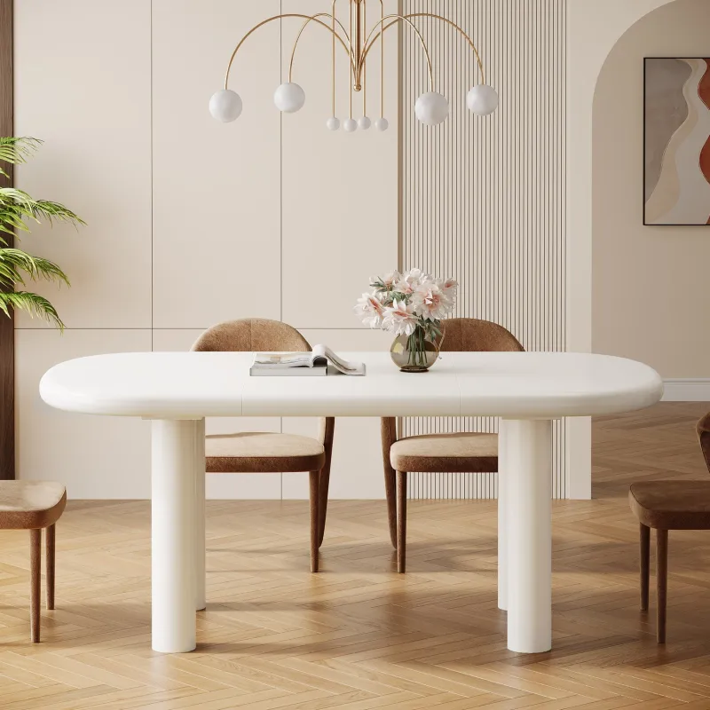 Tribesigns Dining Tables*Wood Dining Table, 63" Modern Oval Kitchen Table for 4 - 6 People