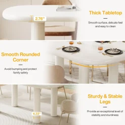 Tribesigns Dining Tables*Wood Dining Table, 63