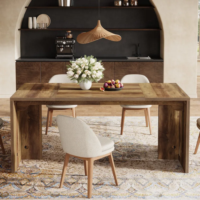 Tribesigns Dining Tables*Wood Dining Table, 63" Rectangular Kitchen Dinner Table for 4 - 6