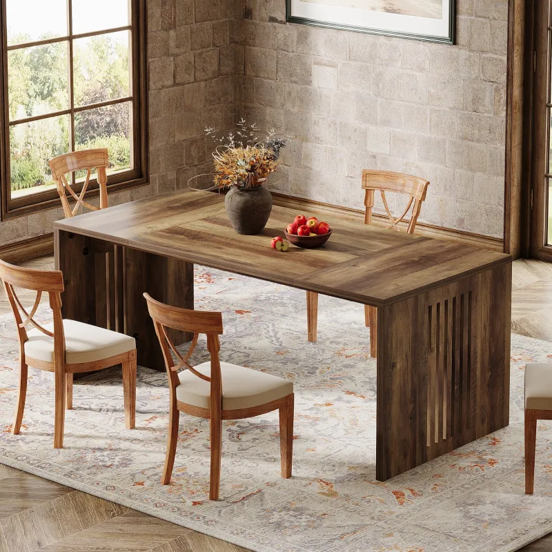 Tribesigns Dining Tables*Wood Dining Table, 63" Rectangular Kitchen Dinner Table for 4 - 6