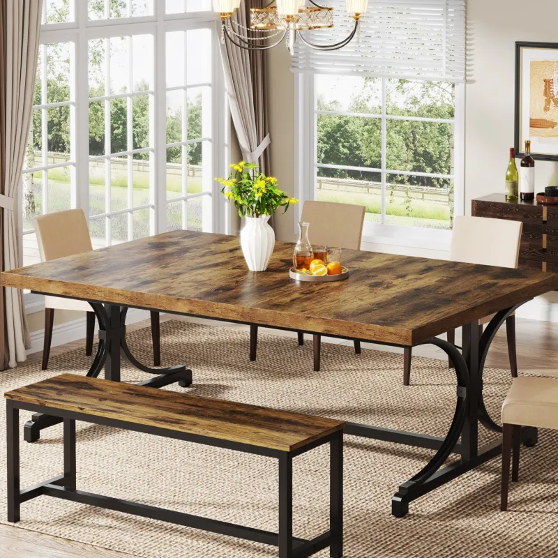 Tribesigns Dining Tables*Wood Dining Table, 62.4" Sturdy Kitchen Table for Kitchen, Living Room