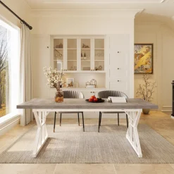 Tribesigns Dining Tables*Wood Dining Table, Farmhouse 70.8