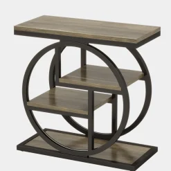 Tribesigns End & Side Tables*Wood End Table, 4 - Tier Side Table with Storage Shelves