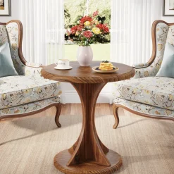 Tribesigns End & Side Tables*Wood End Table, Round Sofa Side Table Vintage Nightstand