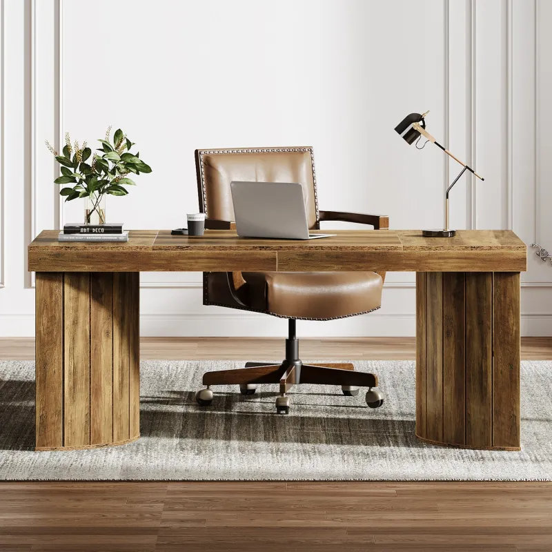 Tribesigns Desks*Wood Executive Desk, 63" Computer Desk Office Desk with Storage