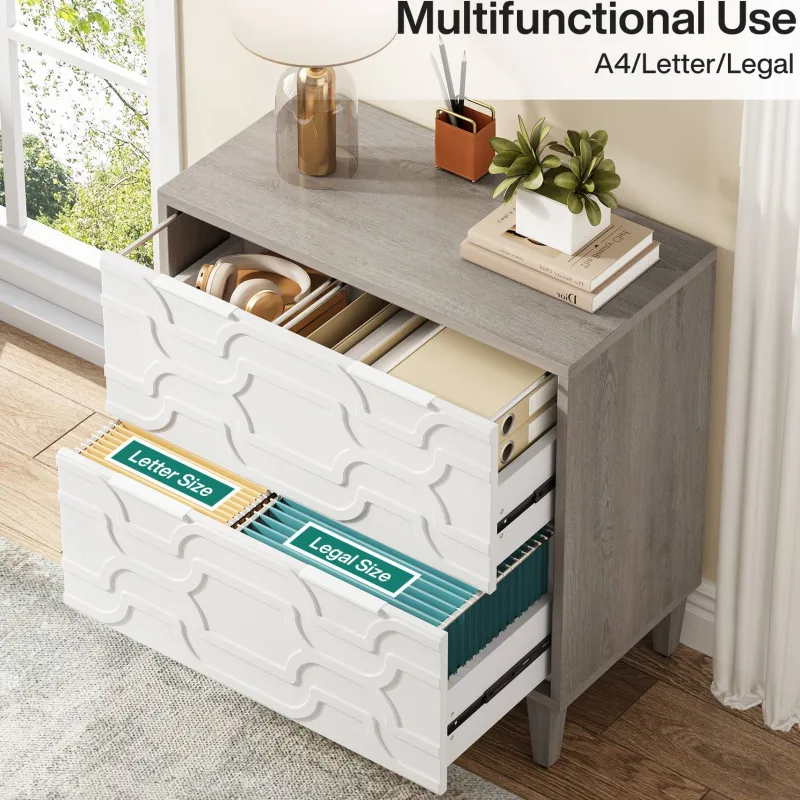 Tribesigns File Cabinets|File Cabinets*Wood File Cabinet, 2-Drawer Storage Cabinet for A4/Letter/Legal Size