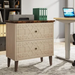 Tribesigns File Cabinets|File Cabinets*Wood File Cabinet, 2-Drawer Filing Cabinet Storage Cabinet