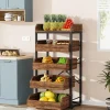 Tribesigns Baker's Racks|Baker's Racks*Wood Fruit and Vegetable Storage Rack Basket Stand with 5 Drawers