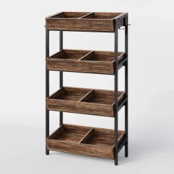 Tribesigns Baker's Racks|Baker's Racks*Wood Fruit Vegetable Storage Rack Stand, 4-Tier Storage Organizer