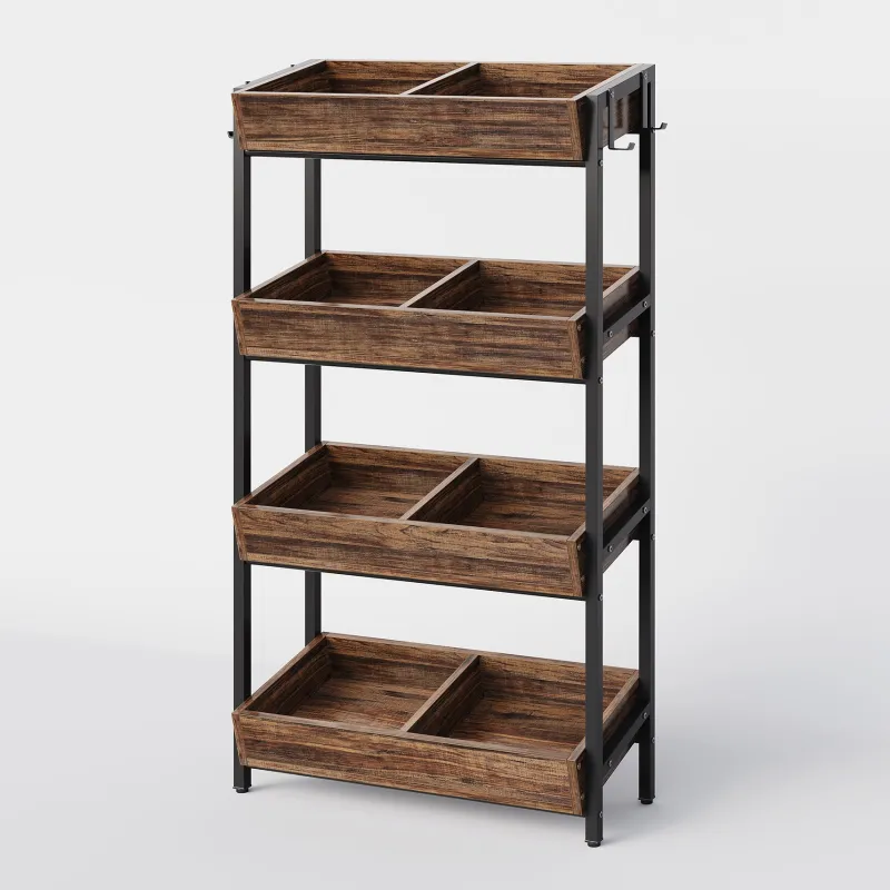 Tribesigns Baker's Racks|Baker's Racks*Wood Fruit Vegetable Storage Rack Stand, 4-Tier Storage Organizer