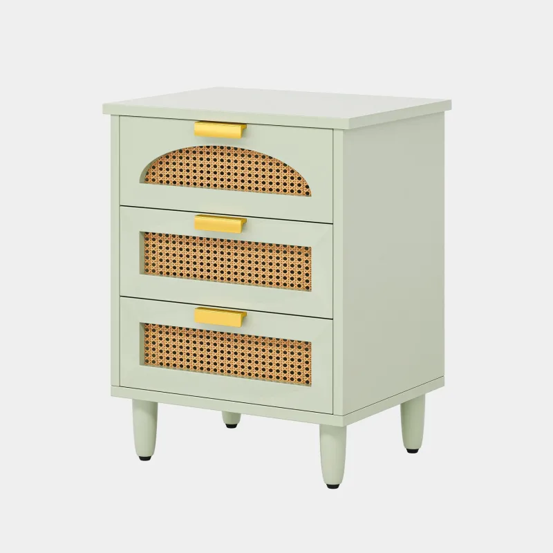 Tribesigns Nightstands*Wood Night Stand, 20-Inch Bedside Table Storage Cabinet with 3-Drawers