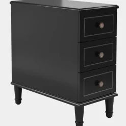 Tribesigns Nightstands*Wood Nightstand, Fully Assembled Narrow Side Table with 3 Drawers