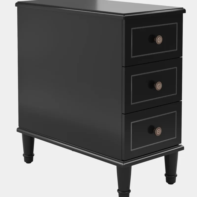 Tribesigns Nightstands*Wood Nightstand, Fully Assembled Narrow Side Table with 3 Drawers