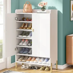Tribesigns Shoe Racks & Cabinets|Shoe Racks & Cabinets*Wood Shoe Cabinet, 6 - Tier Shoe Organizer with Adjustable Shelves for Entryway