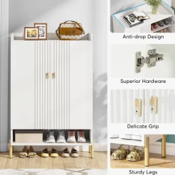 Tribesigns Shoe Racks & Cabinets|Shoe Racks & Cabinets*Wood Shoe Cabinet, 6 - Tier Shoe Organizer with Adjustable Shelves for Entryway