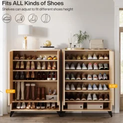 Tribesigns Shoe Racks & Cabinets|Shoe Racks & Cabinets*Wood Shoe Cabinet, 6 - Tier Shoe Organizer Storage Cabinet with Adjustable Shelves