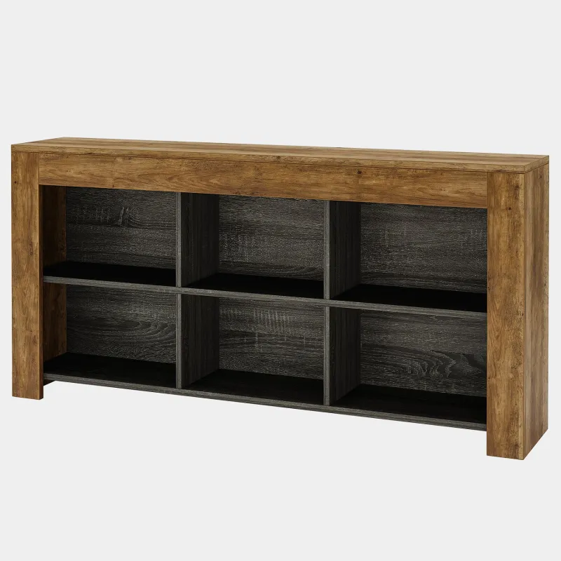 Tribesigns Console Tables|Console Tables*Wood Sofa Table, Rustic Console Table Entryway Table with 6 Storage Cubes