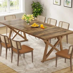 Tribesigns Dining Tables*Wooden Dining Table, 71" Kitchen Dinner Table for 6 to 8 People