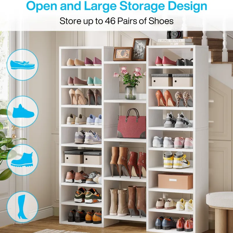 Tribesigns Shoe Racks & Cabinets|Shoe Racks & Cabinets*Wooden Shoe Rack, Freestanding Shoe Organizer with 23 Storage Shelves