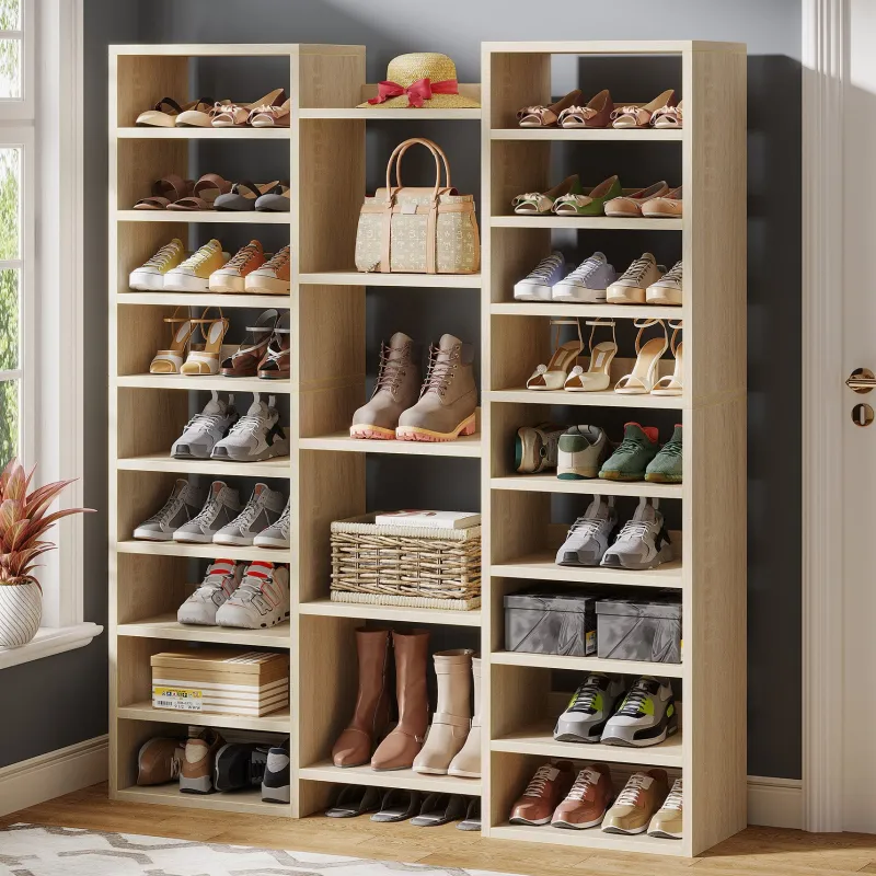 Tribesigns Shoe Racks & Cabinets|Shoe Racks & Cabinets*Wooden Shoe Rack, Freestanding Shoe Organizer with 23 Storage Shelves