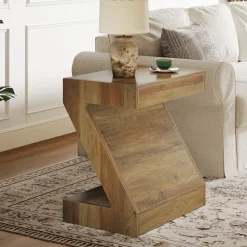 Tribesigns End & Side Tables*Z - Shaped End Table, Wooden Side Table Nightstand